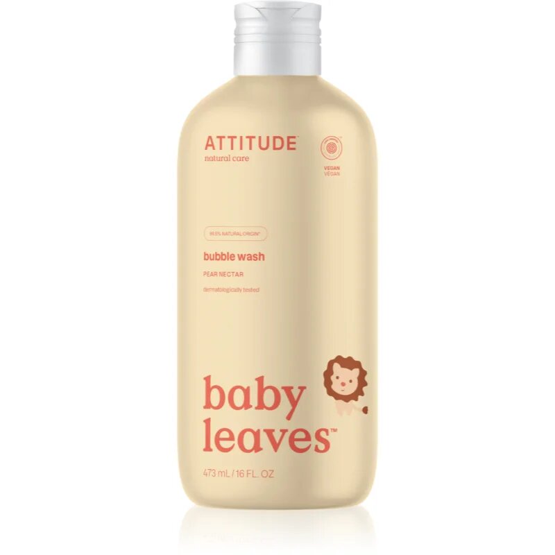 Attitude Baby Leaves Pear Nectar spuma de baie cu parfum de suc de pere 473 ml