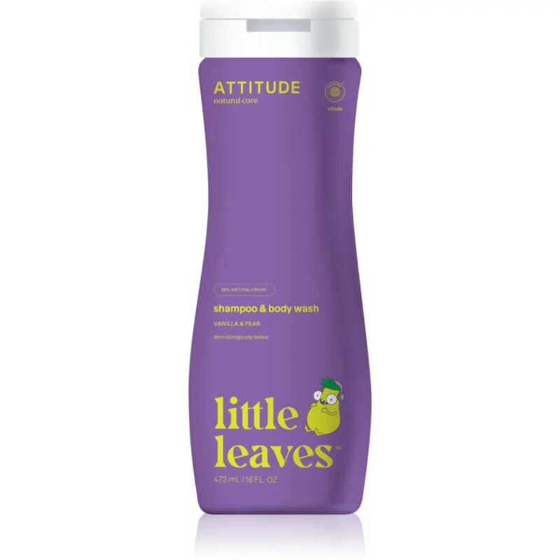 Attitude Little Leaves Vanilla & Pear gel si sampon pentru bebelusi cu parfum de vanilie și pară 473 ml