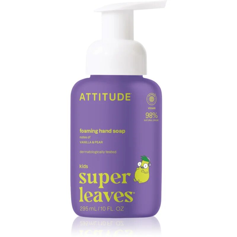 Attitude Super Leaves Kids Săpun lichid pentru mâini cu parfum de vanilie și pară 295 ml