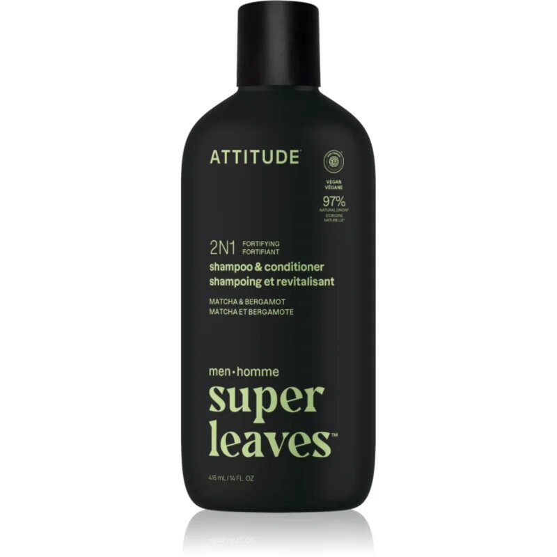 Super Leaves Matcha & Bergamot sampon si balsam 2 in 1 pentru bărbați 415 ml