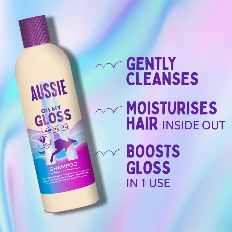 Aussie Oh My Gloss Shampoo șampon pentru un par stralucitor si catifelat 300 ml