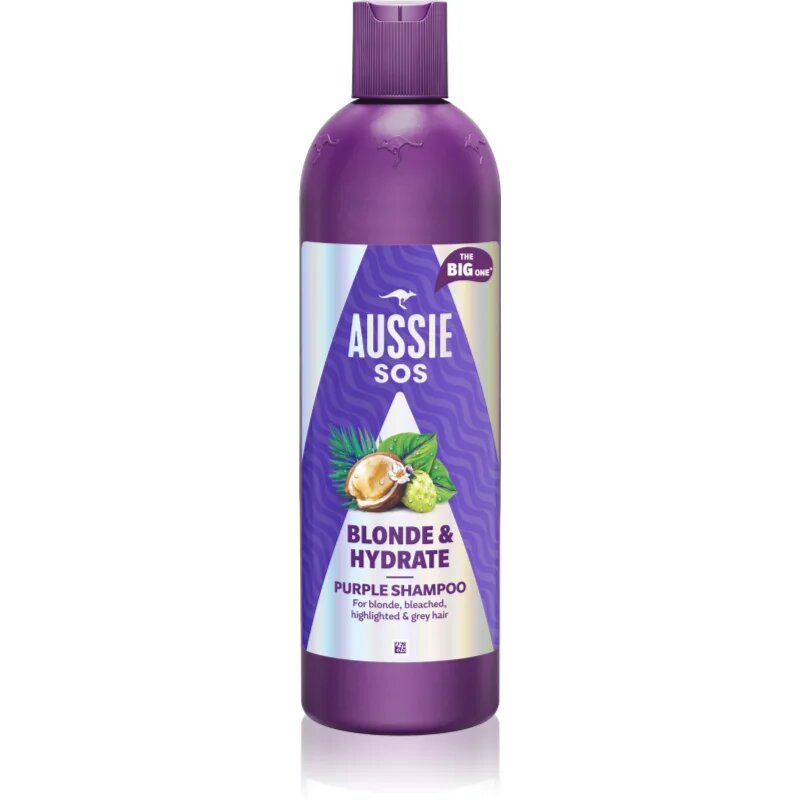Aussie SOS Blonde & Hydrate sampon tonifiant cu violete pentru par blond 500 ml