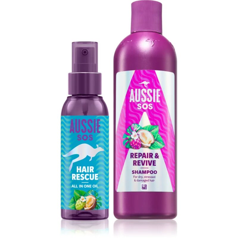 Aussie SOS Hair Rescue & Repair & Revive set pantru par uscat si deteriorat