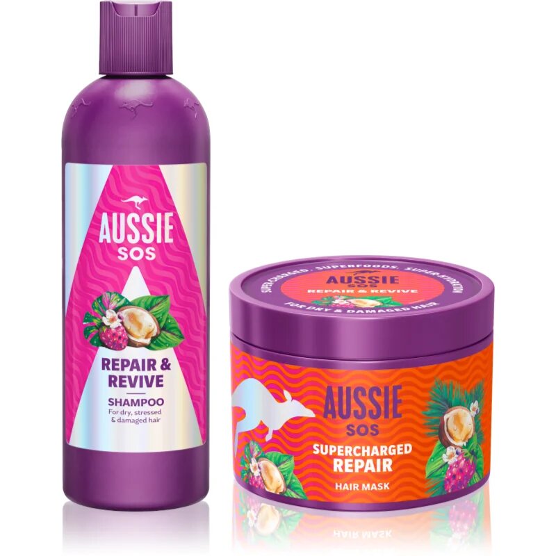 Aussie SOS Repair Revive & Repeat set cadou pentru par si scalp deteriorat
