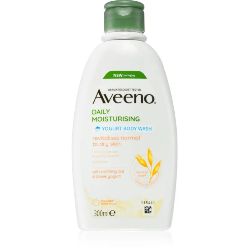 Aveeno Daily Moisturising Yoghurt body wash gel de dus hranitor Apricot & Yoghurt 300 ml