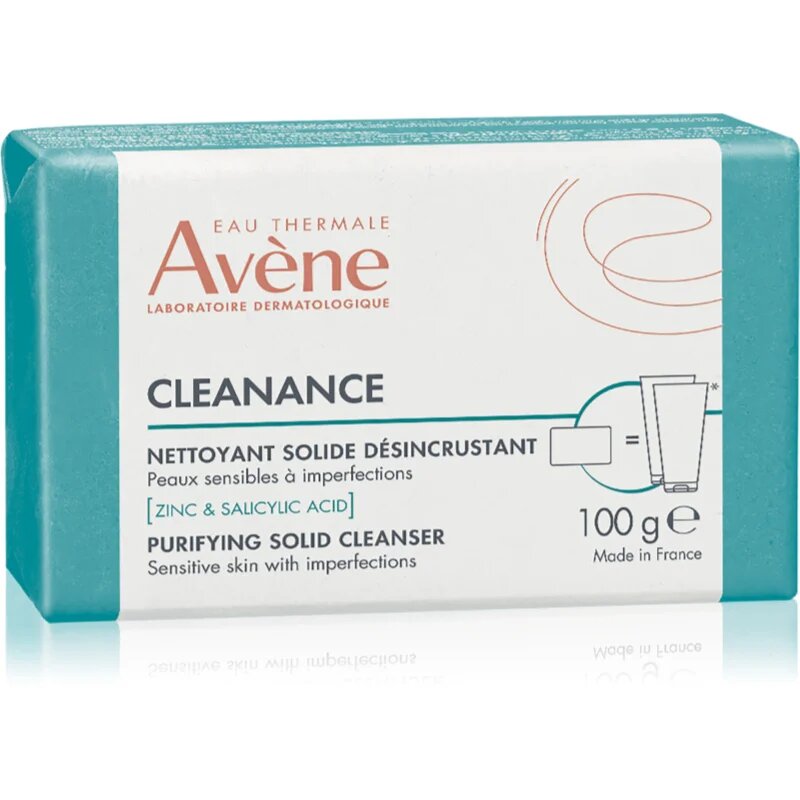 Avène Cleanance Purifying Solid Cleanser baton dermatologic pentru curatare pentru tenul gras predispus la acnee 100 g