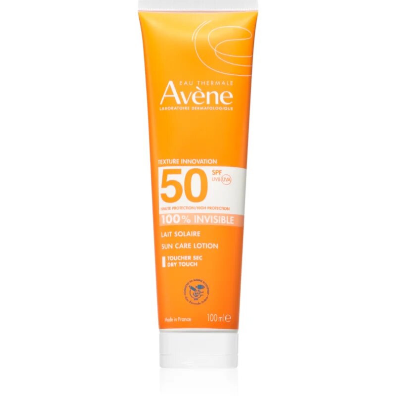 Avène Sun Care Lotion 100% Invisible lapte de corp pentru soare rezistent la apa SPF 50 100 ml