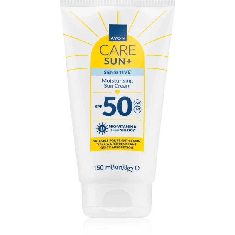 Avon Care Sun + Sensitive protectie solara hidratanta pentru piele sensibilă SPF 50 150 ml