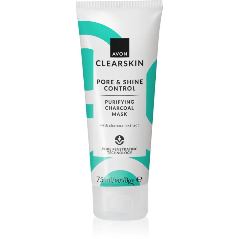 Avon Clearskin Pore & Shine Control Masca de curățare cu cărbune 75 ml