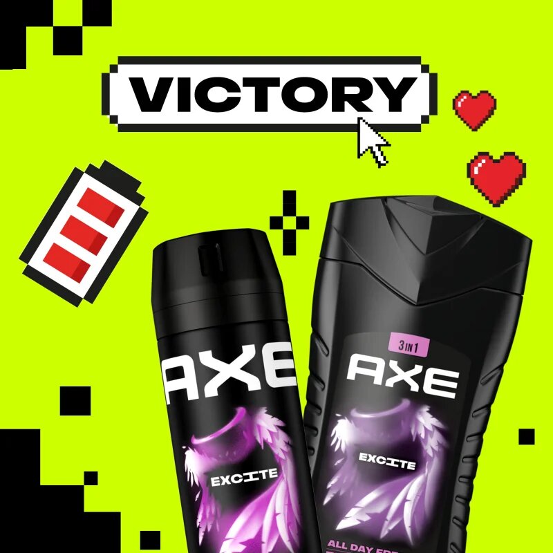 Axe Excite gel de dus pentru față corp și păr 400 ml