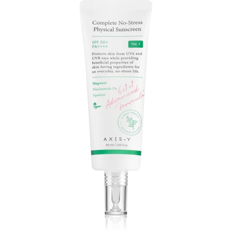 AXIS-Y 6+1+1 Advanced Formula Complete No-Stress Physical Sunscreen crema fata iluminatoare de protectie SPF 50+ 50 ml