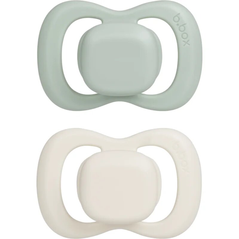 B.Box Natural Rubber 0-6m suzetă Sage/Vanilla 2 buc