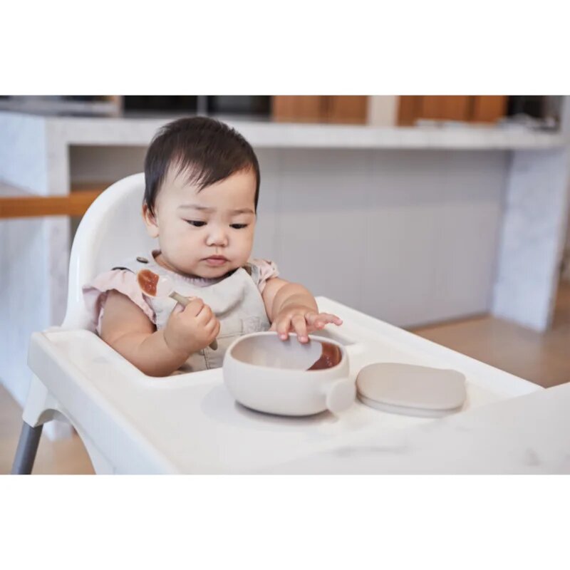 B.Box Silicone Bowl bol din silicon cu capac Beige 300 ml