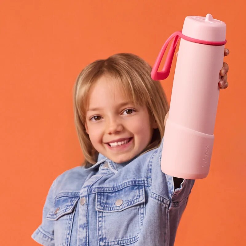 B.Box Stainless Steel Thermos Bottle sticlă termos cu pai Pink Paradise 1 buc