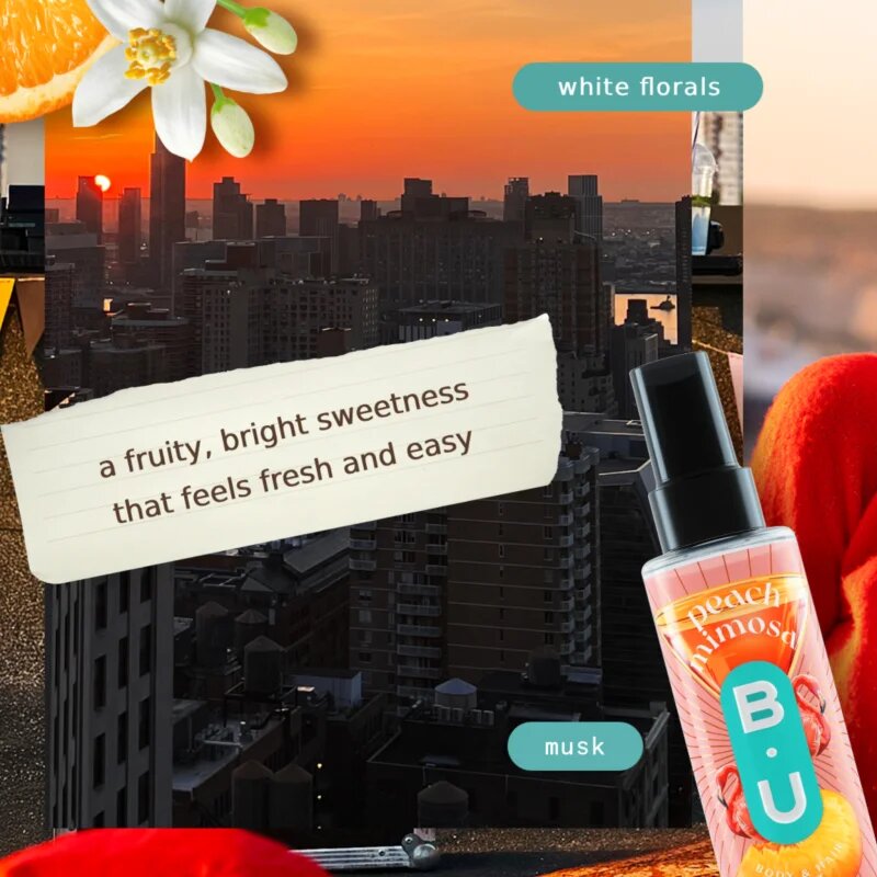 B.U. Peach Mimosa spray pentru corp pentru femei 200 ml