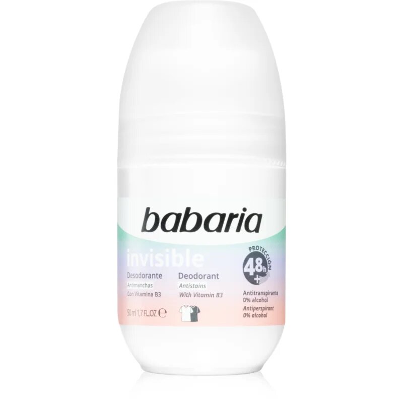 Deodorant Invisible antiperspirant roll-on impotriva petelor albe si galbene 50 ml
