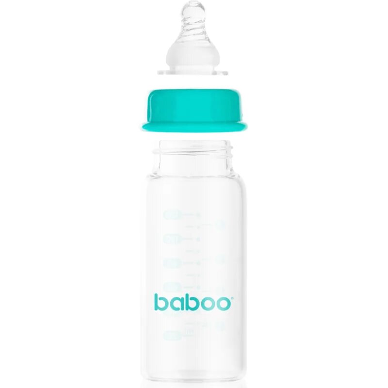 Baboo Anti-Colic Glass Bottle biberon anticolici din sticlă 0m+ 120 ml