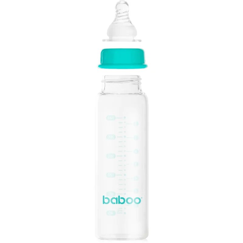 Baboo Anti-Colic Glass Bottle biberon anticolici din sticlă 3m+ 240 ml