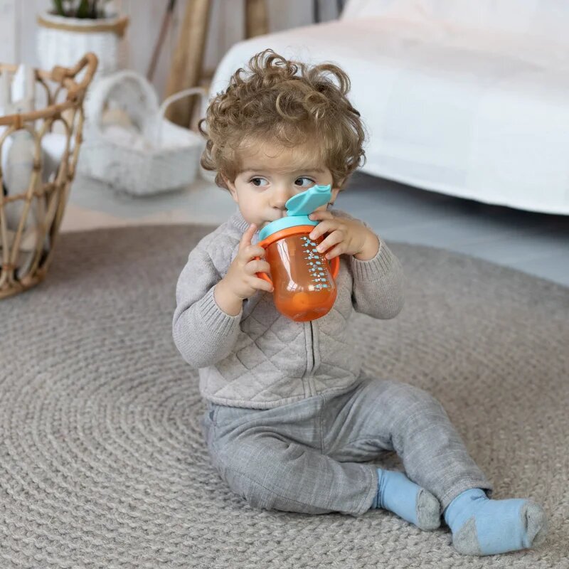 Baboo Cup with Silicone Straw and Gravity Ball ceasca cu pai Sea Life 9m+ 1 buc