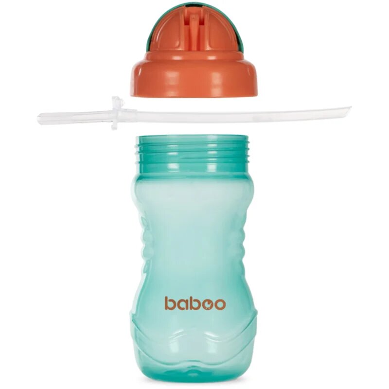 Baboo Cup with Silicone Straw biberon cu pai Green 9m+ 360 ml