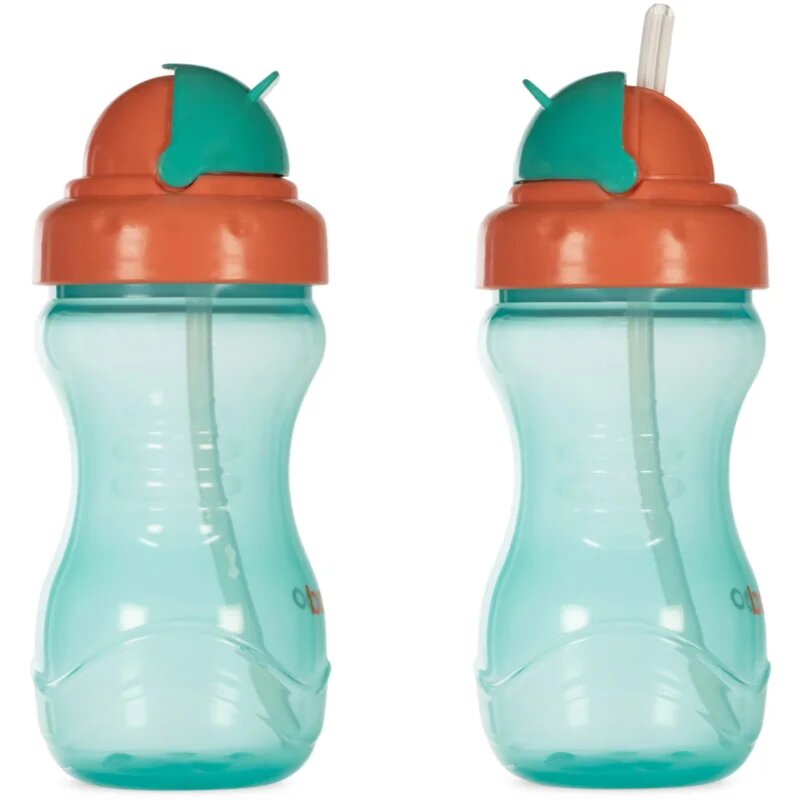 Baboo Cup with Silicone Straw biberon cu pai Green 9m+ 360 ml