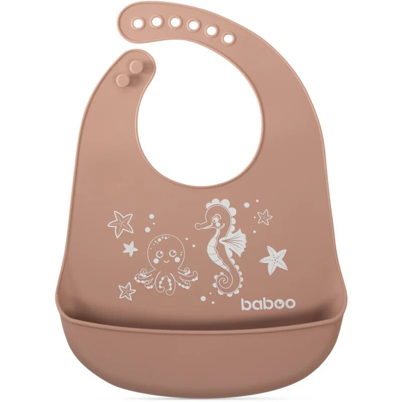 Baboo Silicone Bib bavețică Au Naturale 4m+ 1 buc