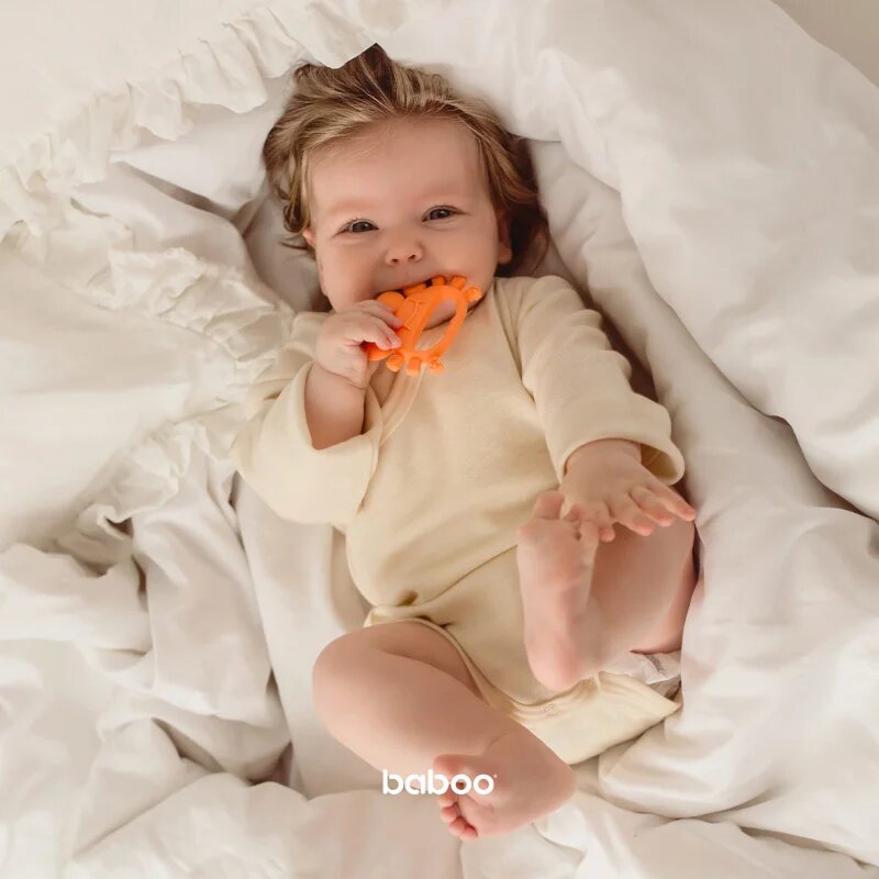 Baboo Silicone Teether jucărie pentru dentiție Crab 4m+ 1 buc