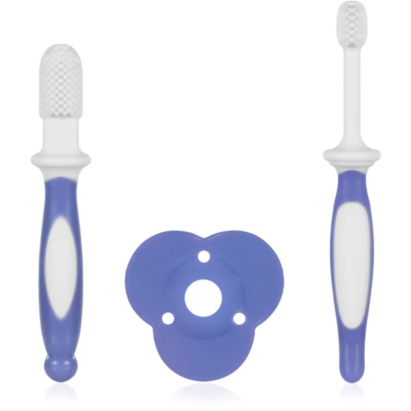 Baboo Toothbrush Set set pentru îngrijirea dentară pentru bebeluși Blue Haze 6m+ 3 buc