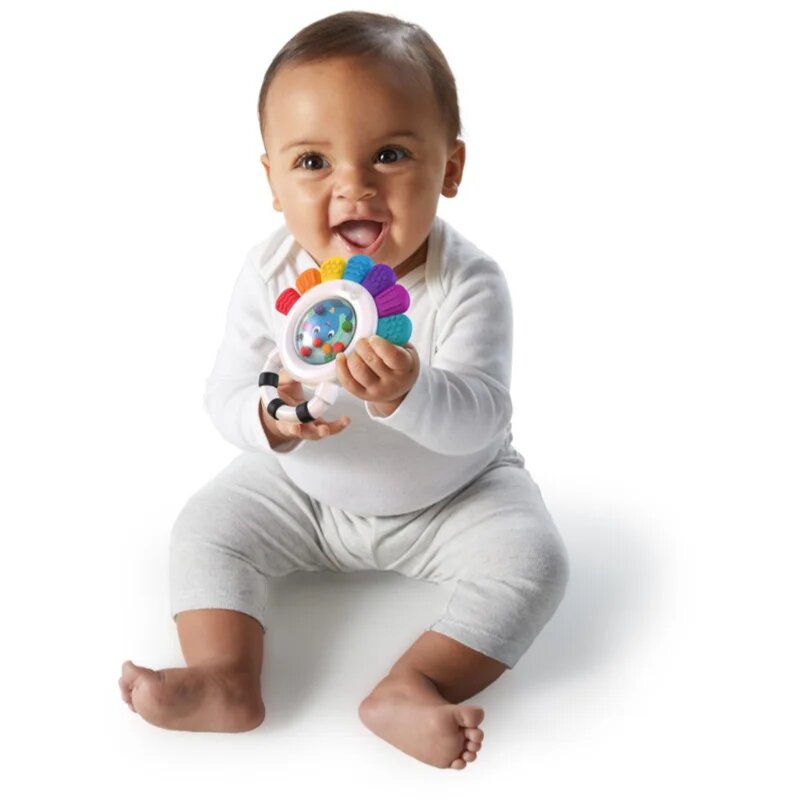 Baby Einstein Outstanding Opus Rattle & Teether Sensory Toy jucărie pentru dentiție cu zornăitoare 1 buc