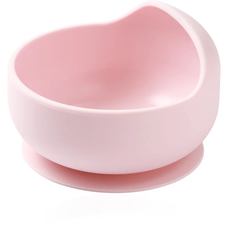 BabyOno Siilicone Plate 6m+ bol din silicon cu ventuză 6 m+ Pink 1 buc