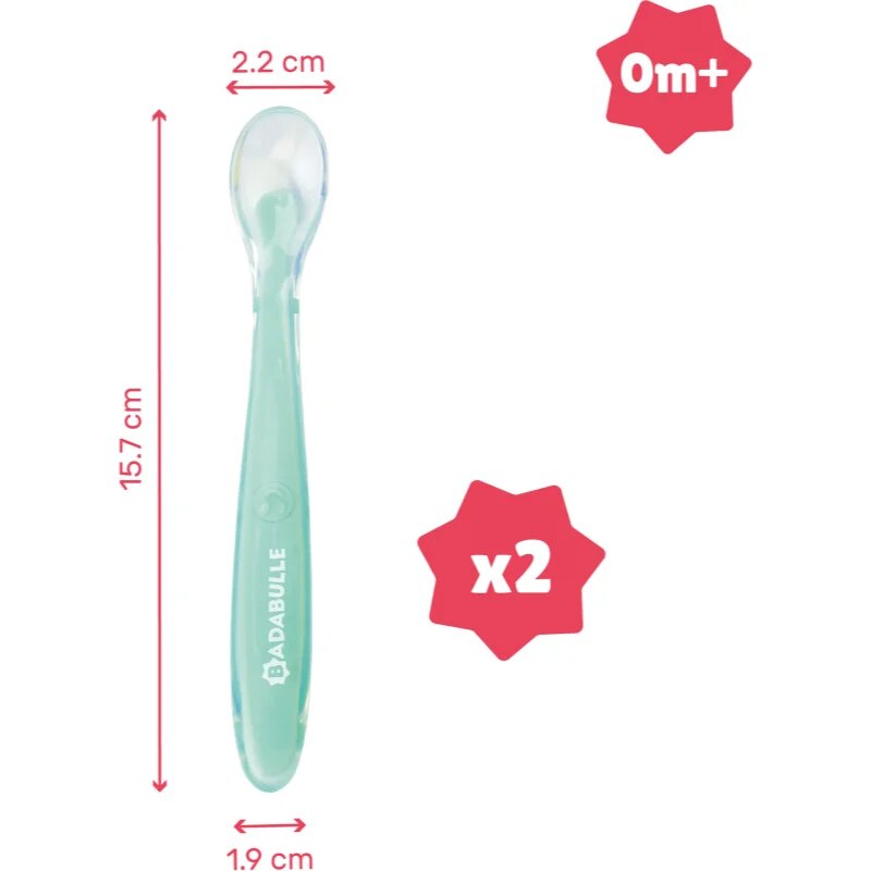 Badabulle Silicone Spoons linguriță 3 m+ 2 buc