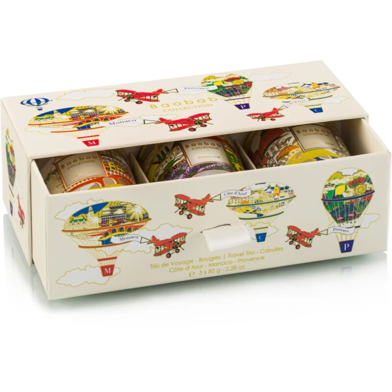 Baobab Collection Trio Travel Candles lumânare parfumată set cadou