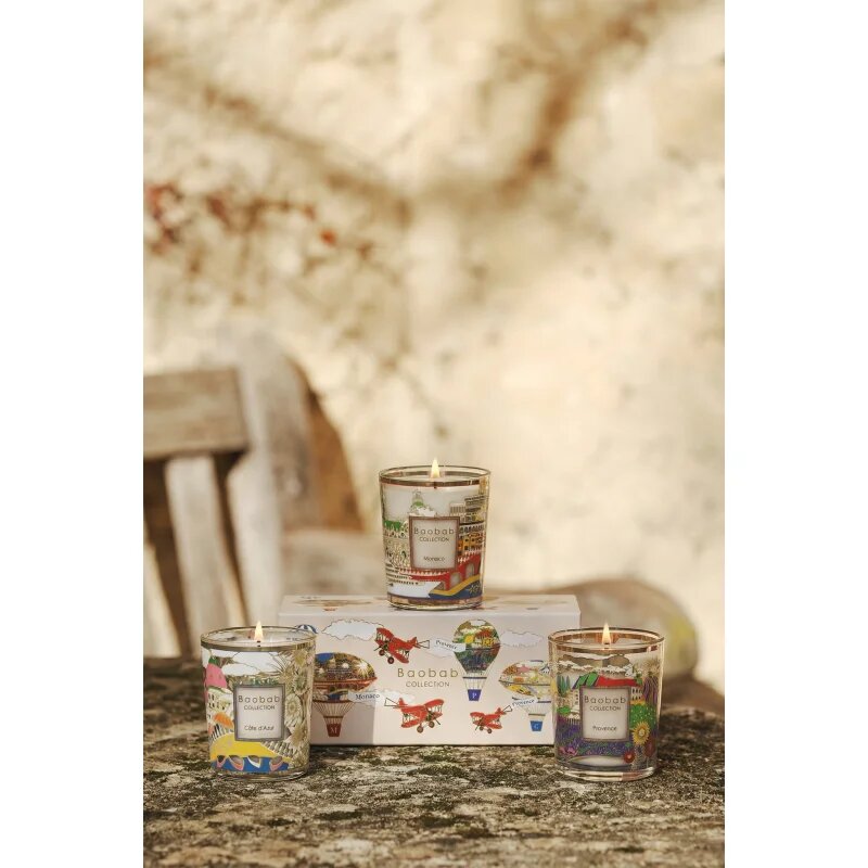 Baobab Collection Trio Travel Candles lumânare parfumată set cadou