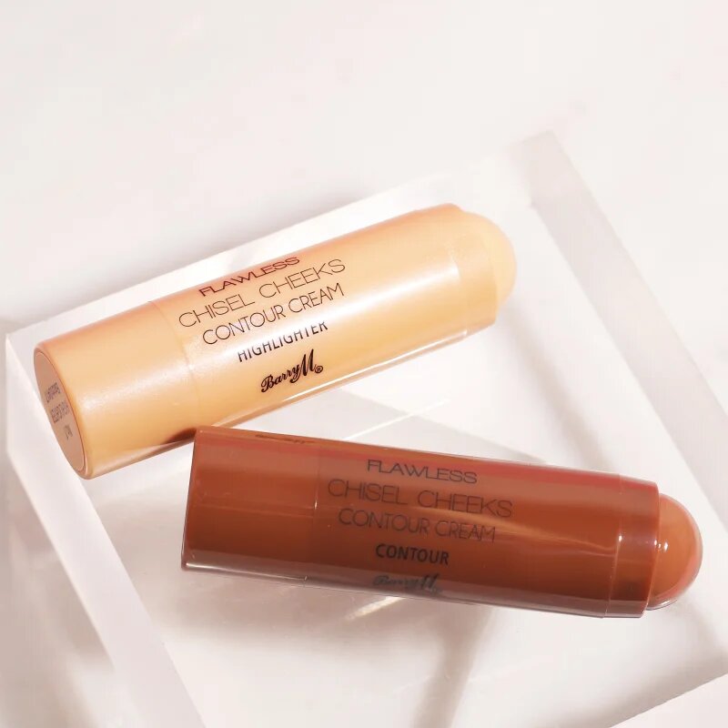 Barry M Chisel Cheeks auto-bronzant cremos și iluminator stick duo balení 2x5 g