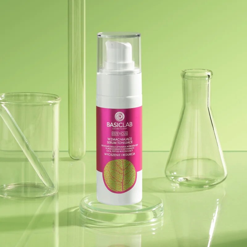 BasicLab Cosmetology Esteticus ser nuanțator împotriva roșeții tenului 15% Growth Factor Complex EGF 30 ml