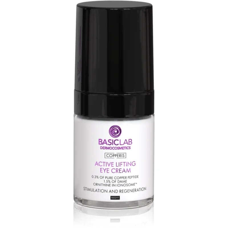 BasicLab Dermocosmetics Copperis cremă de ochi cu efect de lifting pentru noapte 18 ml
