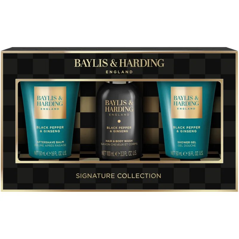 Baylis & Harding Black Pepper & Ginseng set cadou pentru față corp și păr pentru bărbați