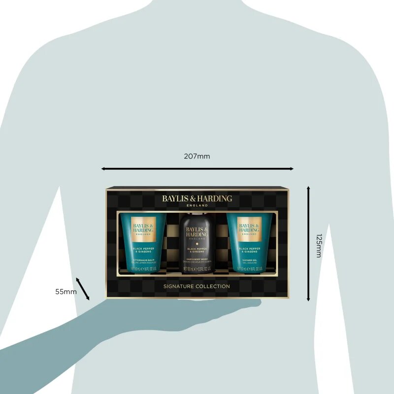 Baylis & Harding Black Pepper & Ginseng set cadou pentru față corp și păr pentru bărbați