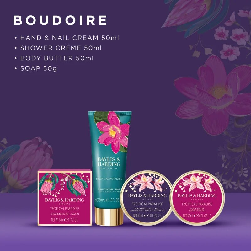 Baylis & Harding Boudoire Tropical Paradise set cadou cutie de metal