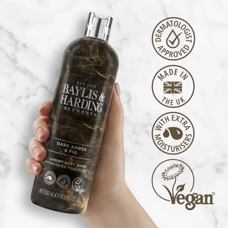 Baylis & Harding Elements Dark Amber & Fig gel de duș de lux 500 ml