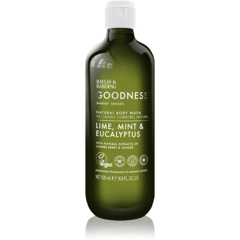 Baylis & Harding Goodness Awaken Senses gel de dus revigorant parfum Lime Mint & Eucalyptus 500 ml