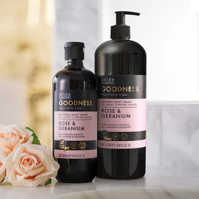 Baylis & Harding Goodness Rose & Geranium gel de duș 1000 ml