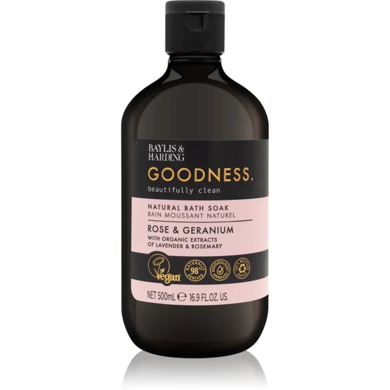 Goodness Rose & Geranium spuma de baie cu arome florale 500 ml