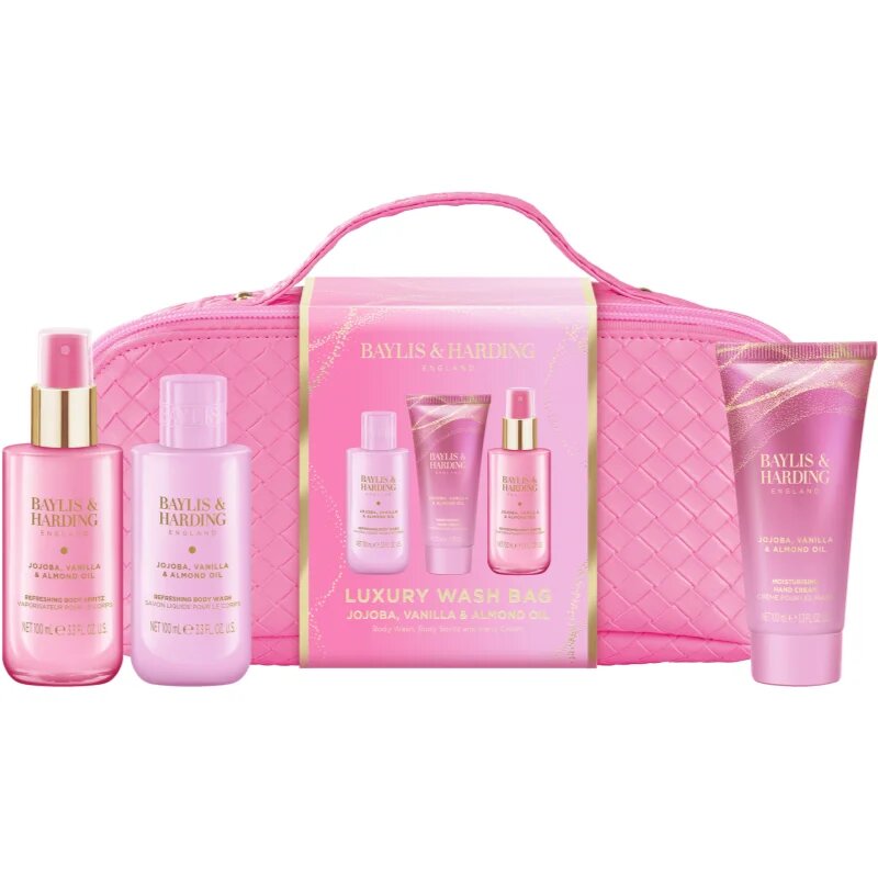 Baylis & Harding Jojoba Vanilla & Almond Oil set cadou geanta de cosmetice