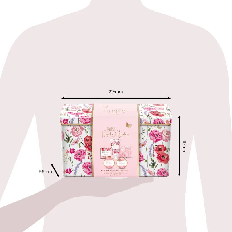 Baylis & Harding Royale Garden Rose Poppy & Vanilla set cadou cutie de metal