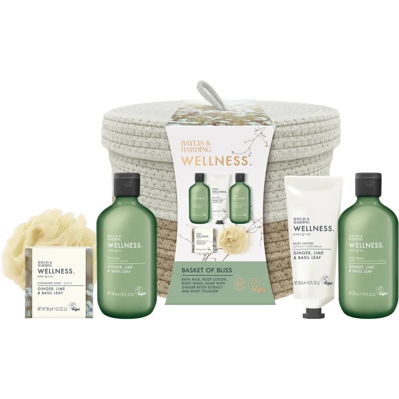 Baylis & Harding Wellness. Energise set cadou Ginger Lime & Basil Leaf