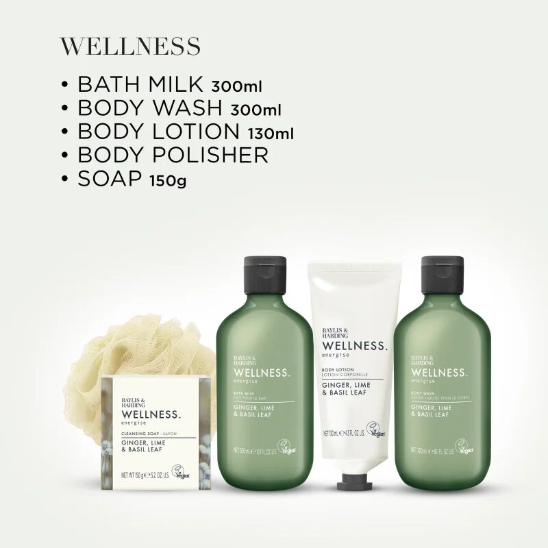Baylis & Harding Wellness. Energise set cadou Ginger Lime & Basil Leaf