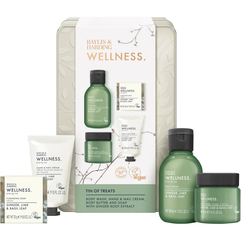 Baylis & Harding Wellness. Energise set cadou pentru corp Ginger Lime & Basil Leaf