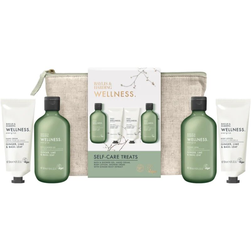 Baylis & Harding Wellness. Energise set cadou pentru corp Ginger Lime & Basil Leaf