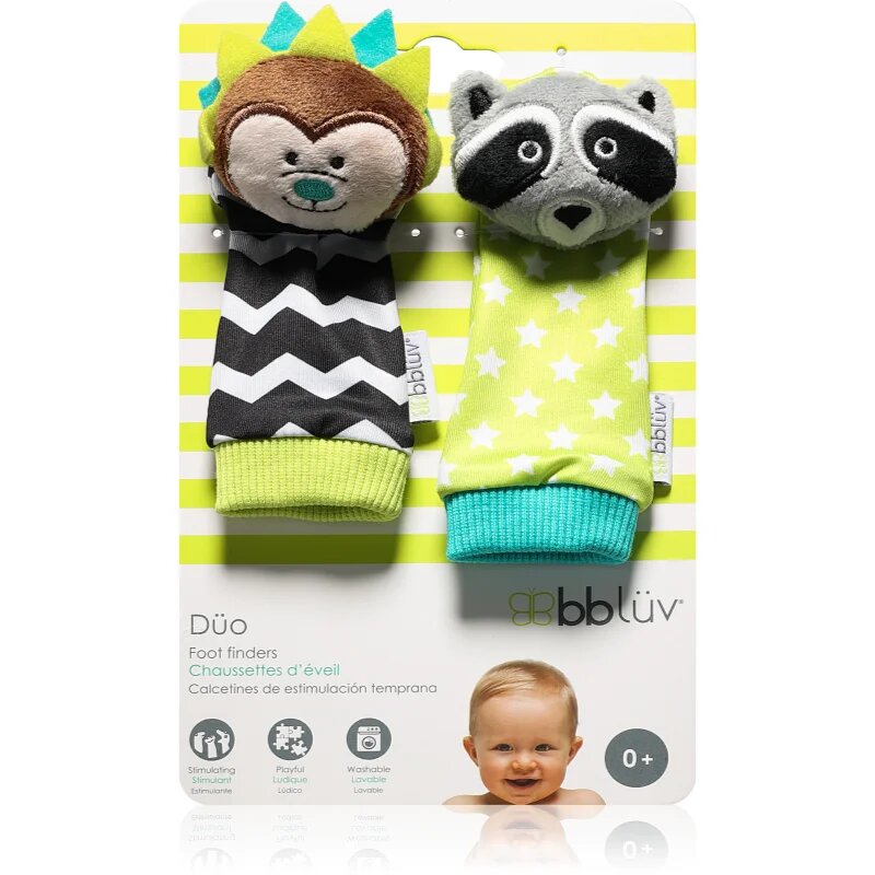 Düo șosete cu zornăitoare Hedgehog / Racoon 2 buc
